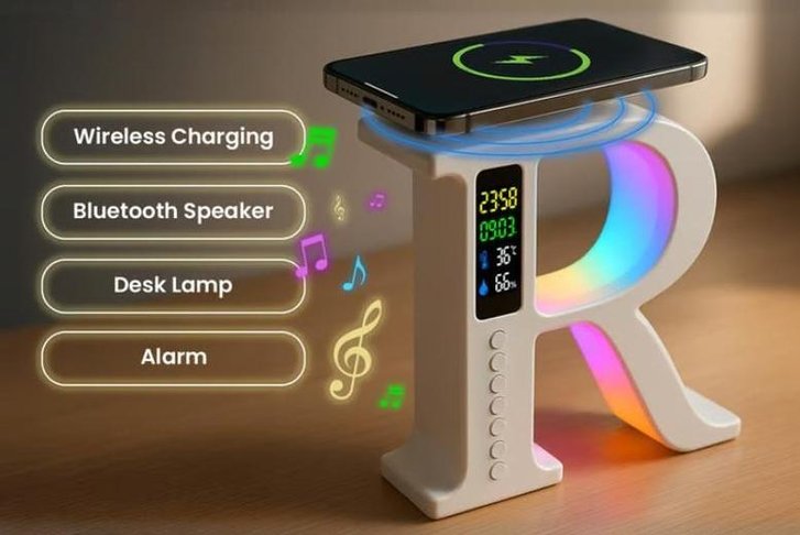 R-Shaped Bluetooth Speaker With 7-Color Mood Light