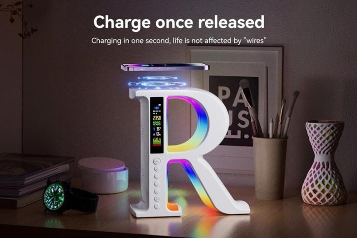 R-Shaped Bluetooth Speaker With 7-Color Mood Light