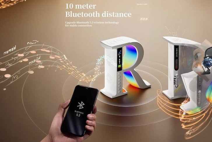 R-Shaped Bluetooth Speaker With 7-Color Mood Light