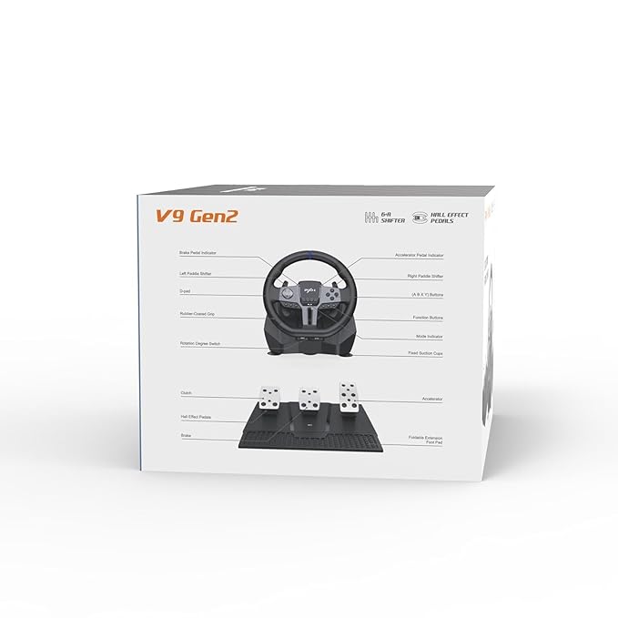 Racing Steering Wheel with 6+R Gear