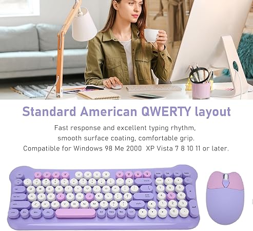 Keyboard and Mouse Combo Purple