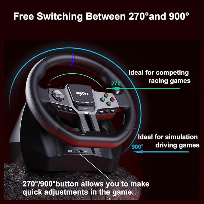 Racing Steering Wheel with 6+R Gear
