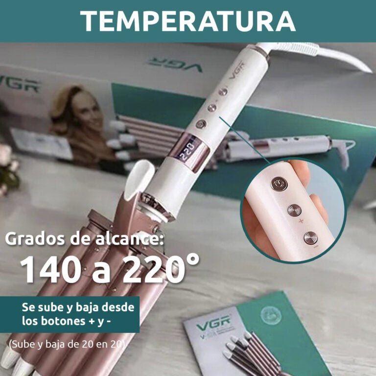 Professional hair curling iron plate with 5 waves - VGR V-528