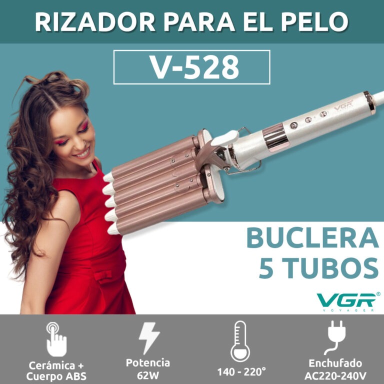 Professional hair curling iron plate with 5 waves - VGR V-528