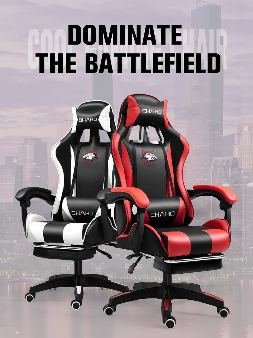Chaho ESports Gaming Chair With Footrest - 3 Colors
