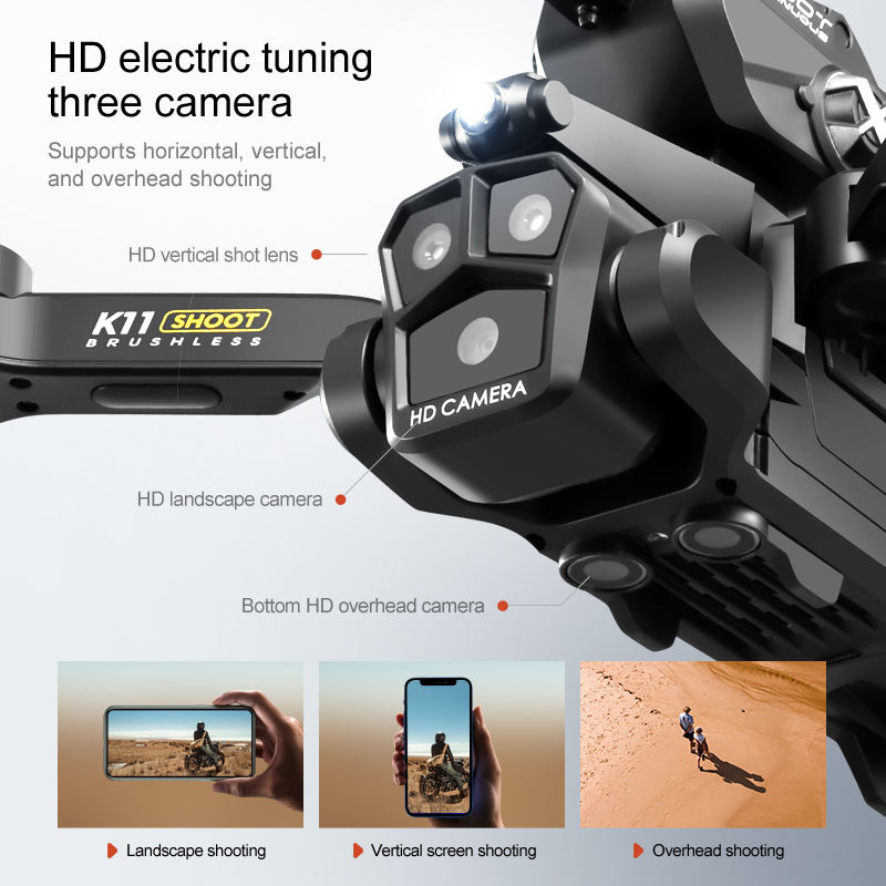 K11Max Drone with Camera 4K HD Three Camera Obstacle