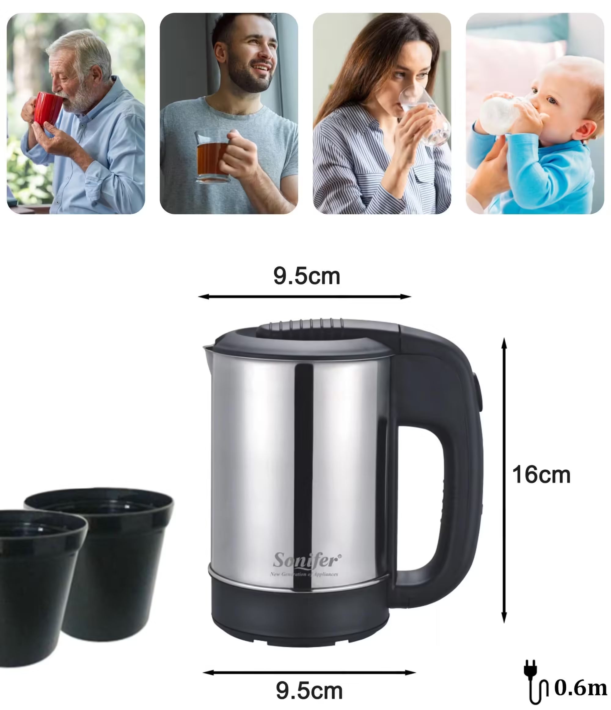 Sonifer mini portable electric kettle SF-2011 0.5L