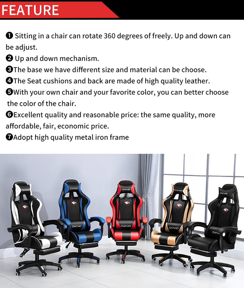 Chaho ESports Gaming Chair With Footrest - 3 Colors