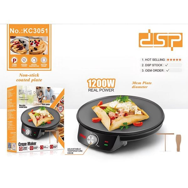 Pro Crepe Maker 30cm Teflon Plate DSP LC3051
