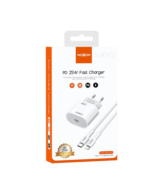 Moxom Lightning Cable Fast Charger 25W