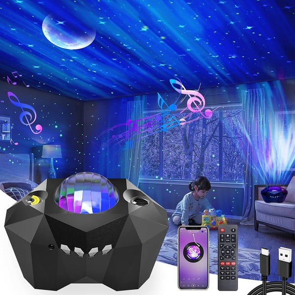 LED Galaxy Projector Star Night Light with Bluetooth Speaker