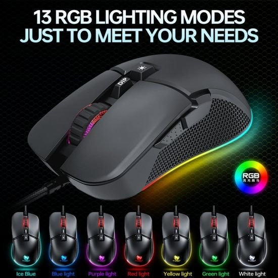 T-Wolf G590 USB Wired Gaming Mouse RGB Light
