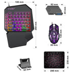 T-WOLF TF900 One-Handed Gaming Keyboard Mouse Combo
