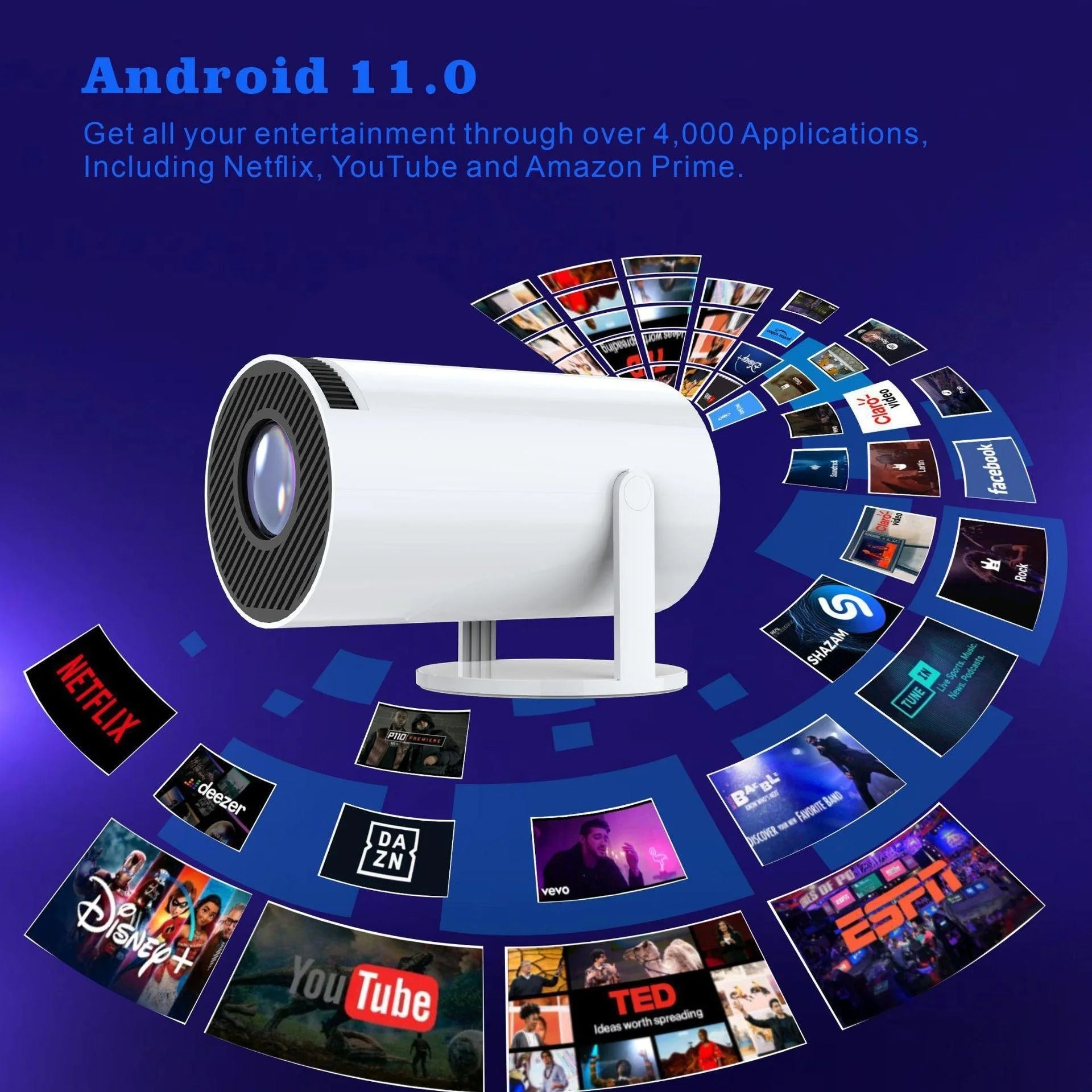 2 in 1 Wireless Gaming Projector 4k