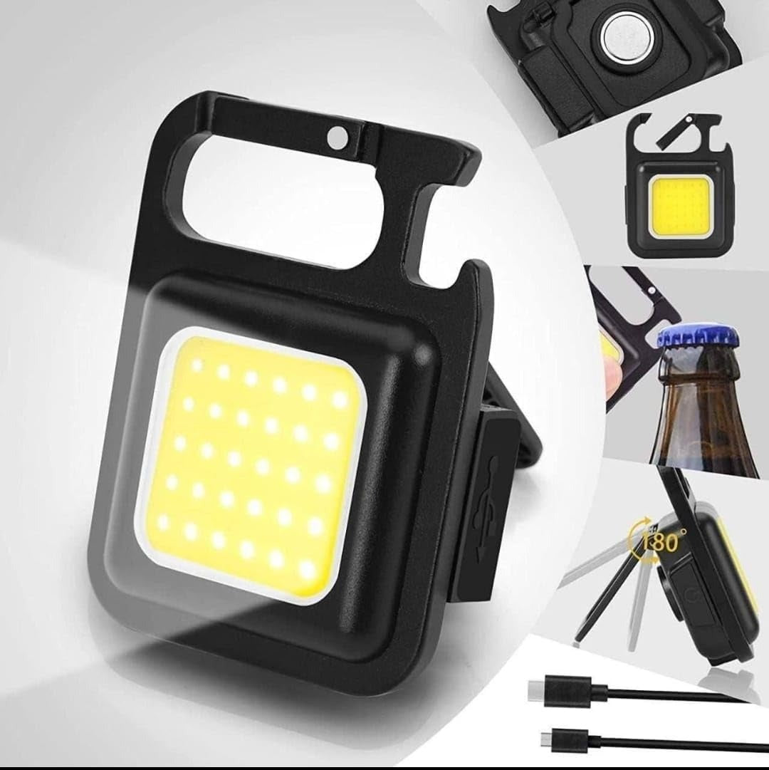COB Rechargeable Keychain Light - Black