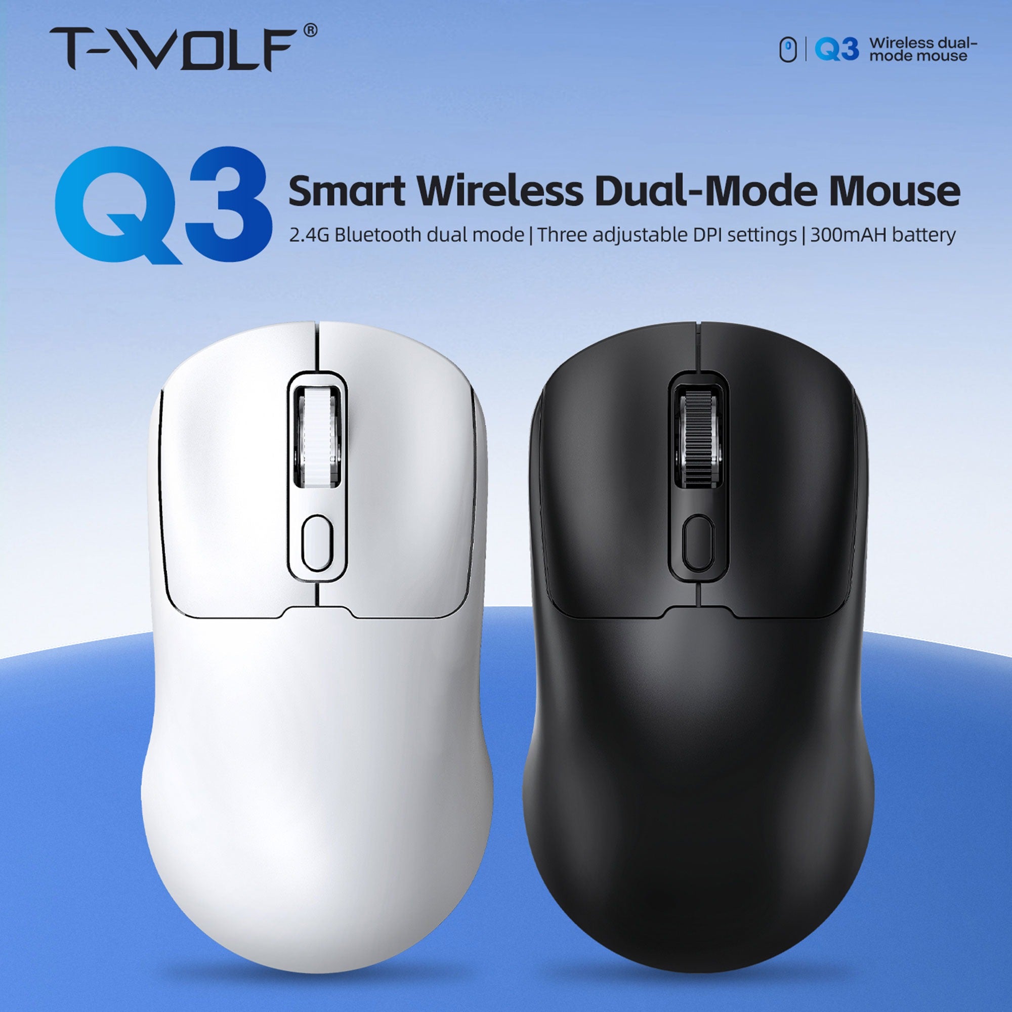T-WOLF Q3 Dual-mode Wireless Rechargeable Bluetooth Mouse