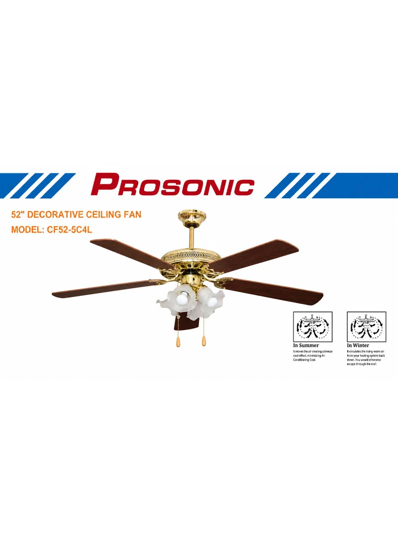 Prosonic 52" Decorative Ceiling Fan